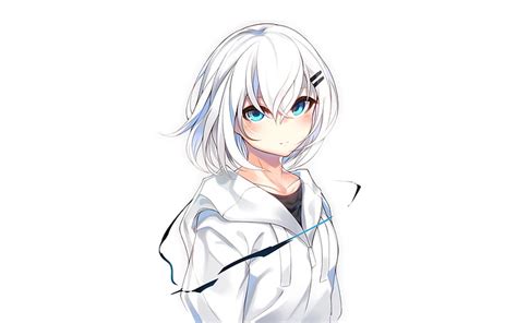 HD wallpaper: Anime, Original, Blue Eyes, Hoodie, White Hair | Wallpaper Flare