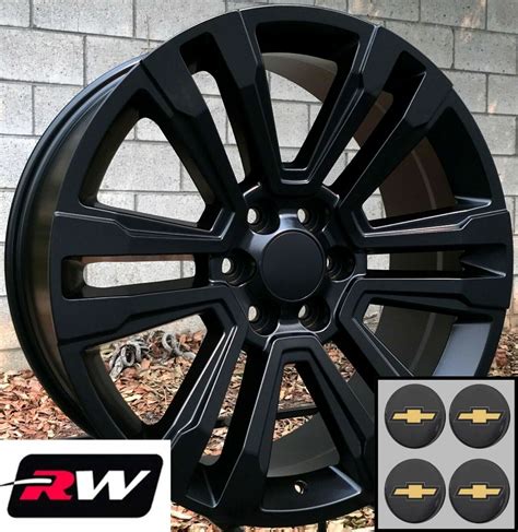 20 inch Chevy Tahoe Factory Style Denali Wheels 2017 2018 Satin Black Rims