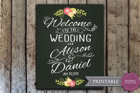 Custom Wedding Welcome Sign Printable Wedding Chalkboard | Etsy