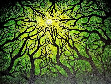 Deep Green Forest Trees Original Fine Art Acrylic Painting | Etsy