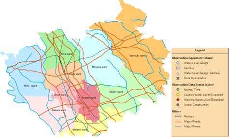 Saitama city Monitoring station map.