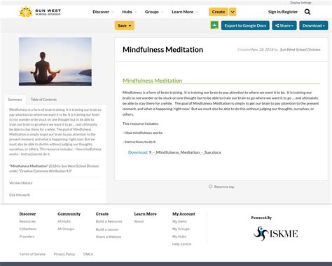 Mindfulness Meditation | Resource Bank