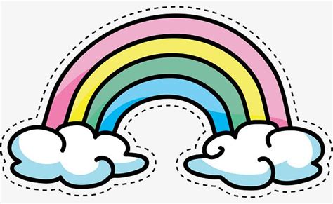 Cartoon Color Rainbow | Rainbow cartoon, Rainbow stickers, Cute stickers