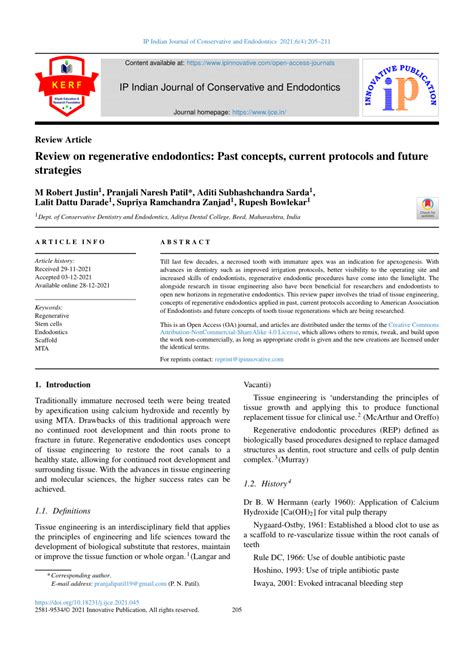 (PDF) Review on regenerative endodontics: Past concepts, current ...