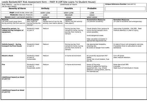 Student Risk Assessment Template - SampleTemplatess - SampleTemplatess