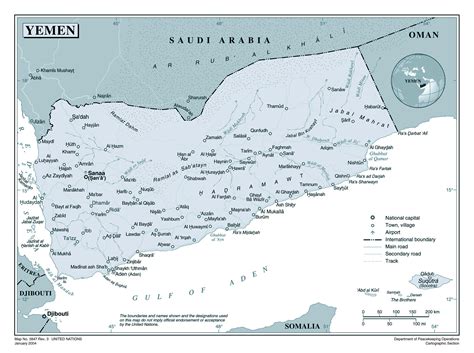 Large detailed political map of Yemen with roads, cities and airports ...