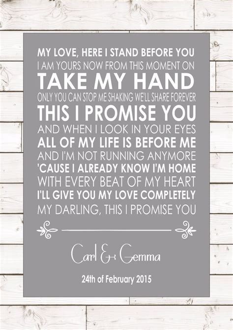 THIS I PROMISE YOU RONAN KEATING Wedding Anniversary Personalised First ...