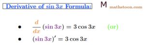 Derivative of sin3x: Proof by First Principle, Chain Rule - Mathstoon