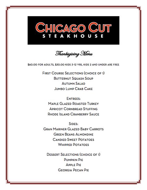 Chicago Cut SteakhouseJoin Us for Thanksgiving Dinner - Chicago Cut ...