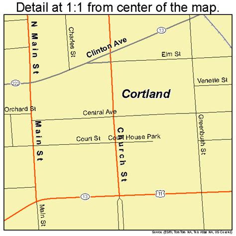 Cortland New York Street Map 3618388