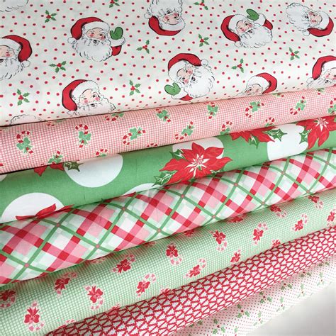 Christmas Fabric Vintage Santa Fabric Holiday Fabric | Etsy