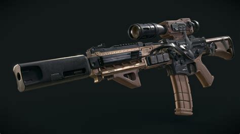 Sci-Fi Assault Rifle - 3D model by AntijnvanderGun [1342bfe] - Sketchfab