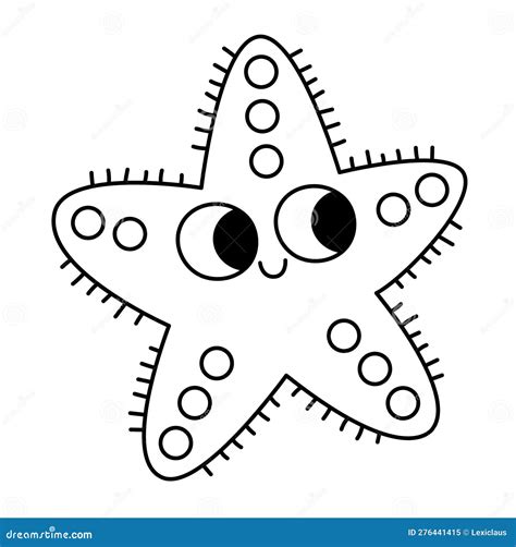 Vector Black and White Starfish Icon. Under the Sea Line Illustration ...