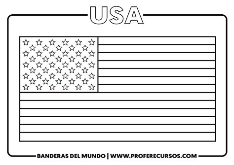 Bandera de usa para colorear