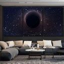 Black Hole Deep Space Glowing Mysterious Galaxy Sky and Space Canvas Print Panel Canvas, 3 5 ...