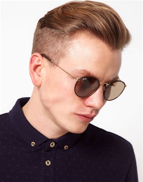 Ray-ban Round Sunglasses in Brown for Men | Lyst