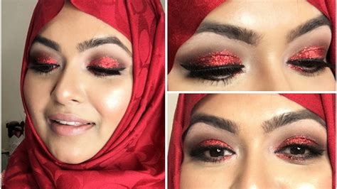 Red Glitter Eye Makeup Tutorial - Mugeek Vidalondon