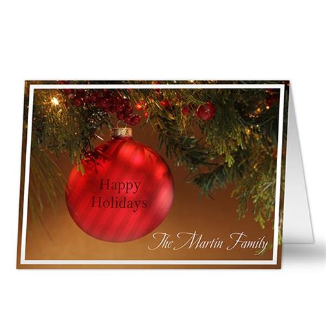 8883 - Red Ornament Personalized Christmas Cards