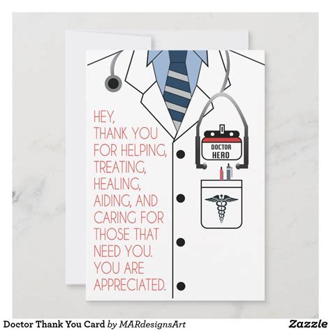 Doctor Thank You Card | Zazzle | Custom thank you cards, Thank u cards ...