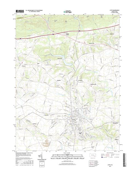 MyTopo Lititz, Pennsylvania USGS Quad Topo Map