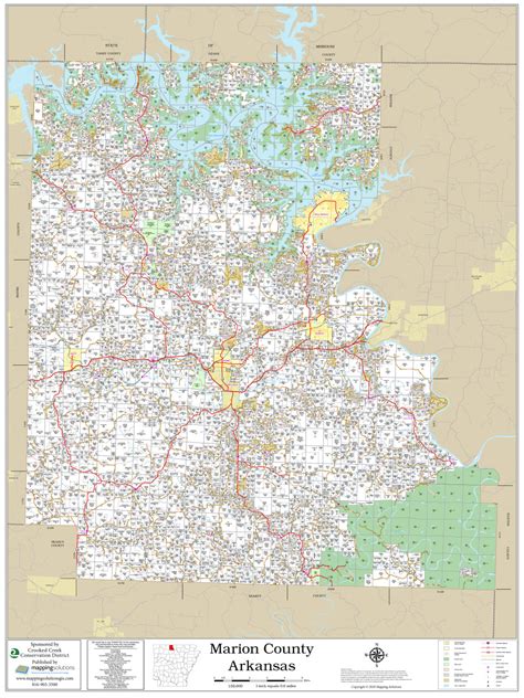 Marion County Arkansas 2020 Wall Map | Mapping Solutions