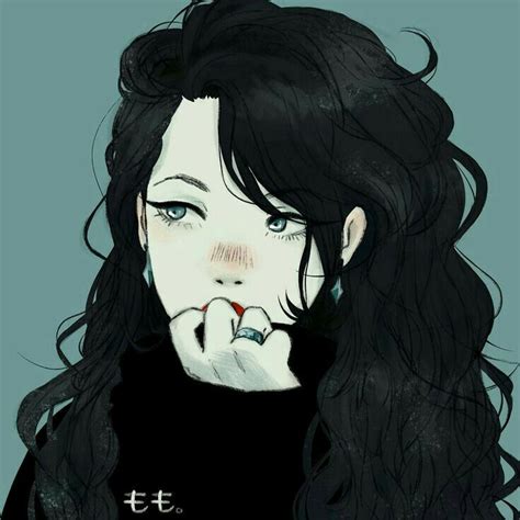 Aesthetic Anime Pfp Black Hair : Image result for messy wavy hair long black aesthetic ...