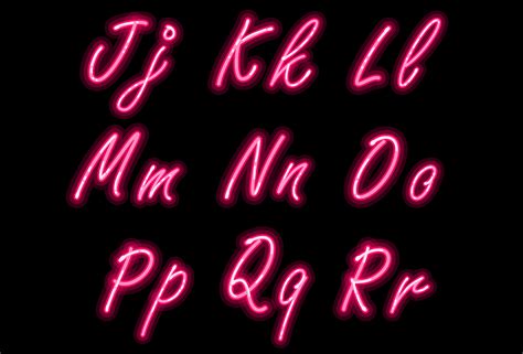 Neon alphabet font in pink color part 2 533286 Vector Art at Vecteezy