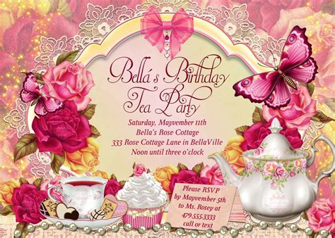 Tea Party Invitation Birthday Tea Party Tea Party Garden