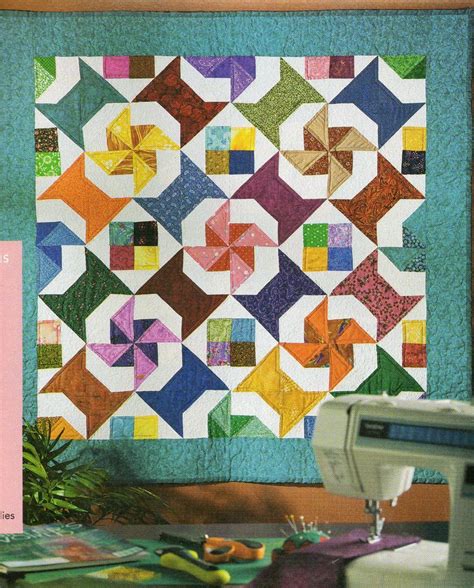 "PINWHEELS, SPOOLS & SCRAPS" QUILT PATTERN--40" SQUARE | Quilt patterns, Scrap quilts, Quilts