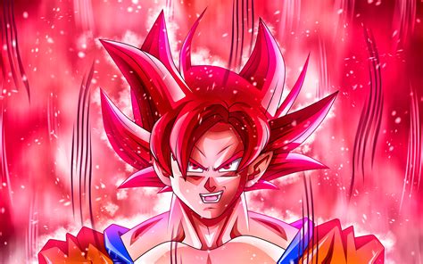 Goku Red Wallpaper ~ Goku Super Saiyan God Wallpapers | goawall