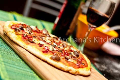 Gluten Free Rice Flour Pizza Crust With Roasted Vegetables and Feta Cheese Recipe by Archana's ...