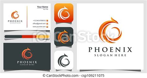 Phoenix logo design. fire bird phoenix logo design, falcon, eagle, hawk and wing vector icon ...