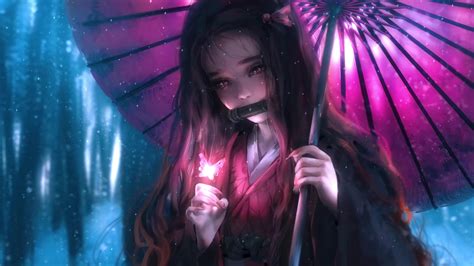 Nezuko Kamado Butterfly Kimetsu No Yaiba Live Wallpaper - MoeWalls ...