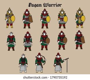 Set Warriors Weapon Armor Ancient Myanmar 库存矢量图（免版税）1790735192 | Shutterstock