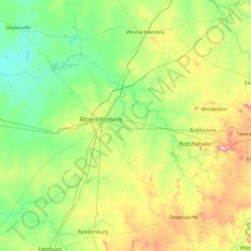 Mangaung Metropolitan Municipality topographic map, elevation, terrain