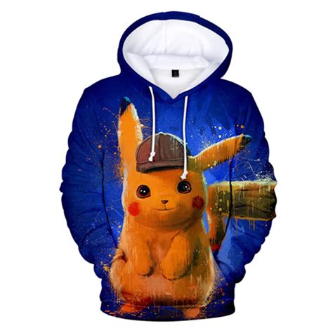 Cosplay Cartoon Movie Detective Pikachu 3D Print Unisex fashion Casual ...