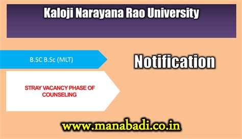 Kaloji Narayana Rao University B.SC. Allied Health Sciences Courses Including BPT AND B.Sc (MLT ...