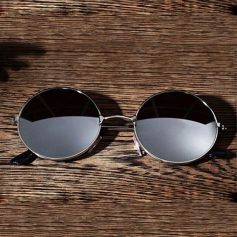 Men's Women's Round Mirror Lens Glasses Outdoor UV Protection Sunglasses Eyewear|sunglasses ...