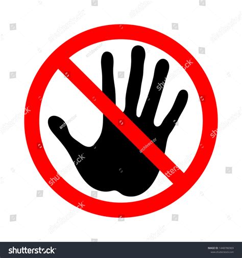 Dont Touch Icon Red Prohibition Sign Stock Vector (Royalty Free ...