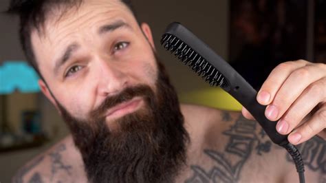 Trying out the Kuschelbar Beard Straightening Heat Brush - YouTube