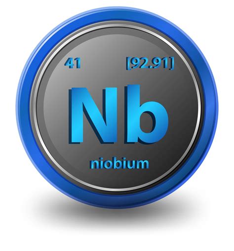 Niobium chemical element. Chemical symbol with atomic number and atomic mass. 1846616 Vector Art ...