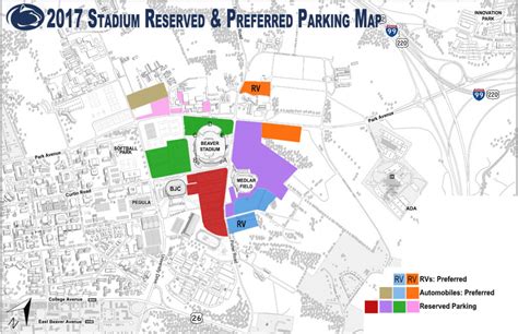 Penn State Stadium Parking Map - Printable Map