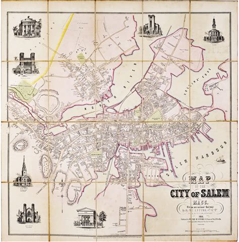 Magnificent map of Salem Massachusetts by Henry McIntyre - Rare & Antique Maps