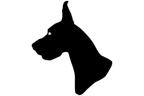 Great Dane Dog Head Silhouette Graphic by iDrawSilhouettes · Creative ...