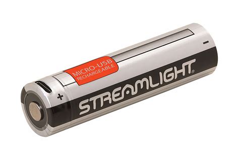 STREAMLIGHT 18650 USB Rechargeable Battery, Lithium Ion, 3.7V DC, 2,600 mAh - 457A46|22101 ...