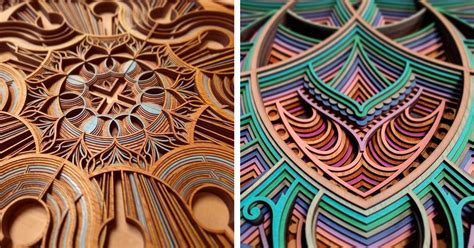 Intricate Laser Cut Wood Relief Sculptures by Gabriel Schama