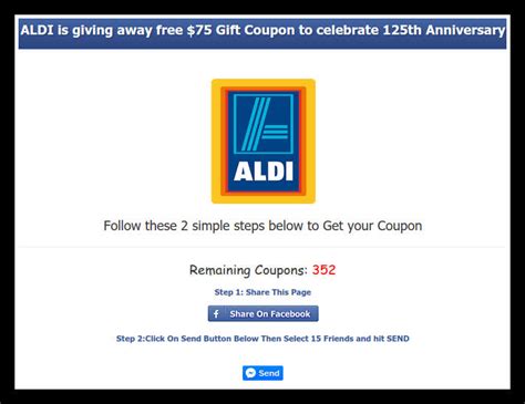 ALDI Coupons Facebook Scam | Snopes.com