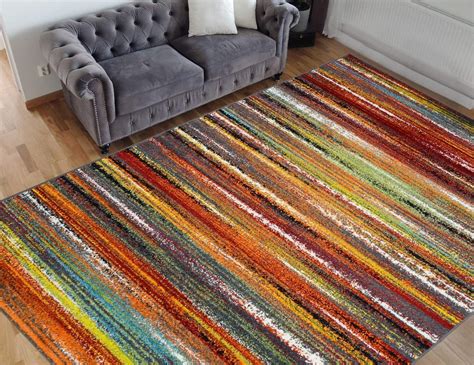 HR- Colorful Rainbow Area Rug 5x7 Modern Rug for Living Room Décor 2020 Rug Trends Bright Multi ...