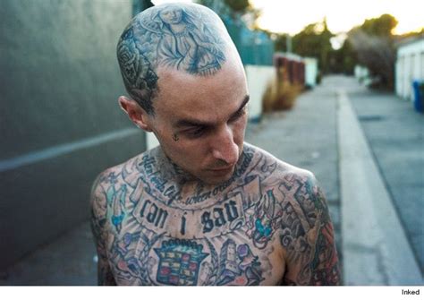 Travis Barker head tattoos | Travis barker tattoos, Travis barker, Head ...