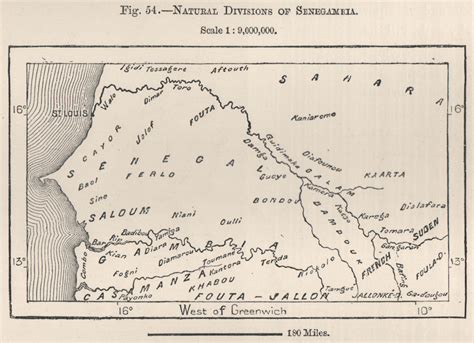 Natural Divisions of Senegambia. Senegal 1885 old antique map plan chart